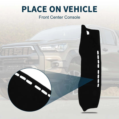 Dashboard Cover Mat for Toyota Hilux Gun125 (2017-2020) - Black 1 Set