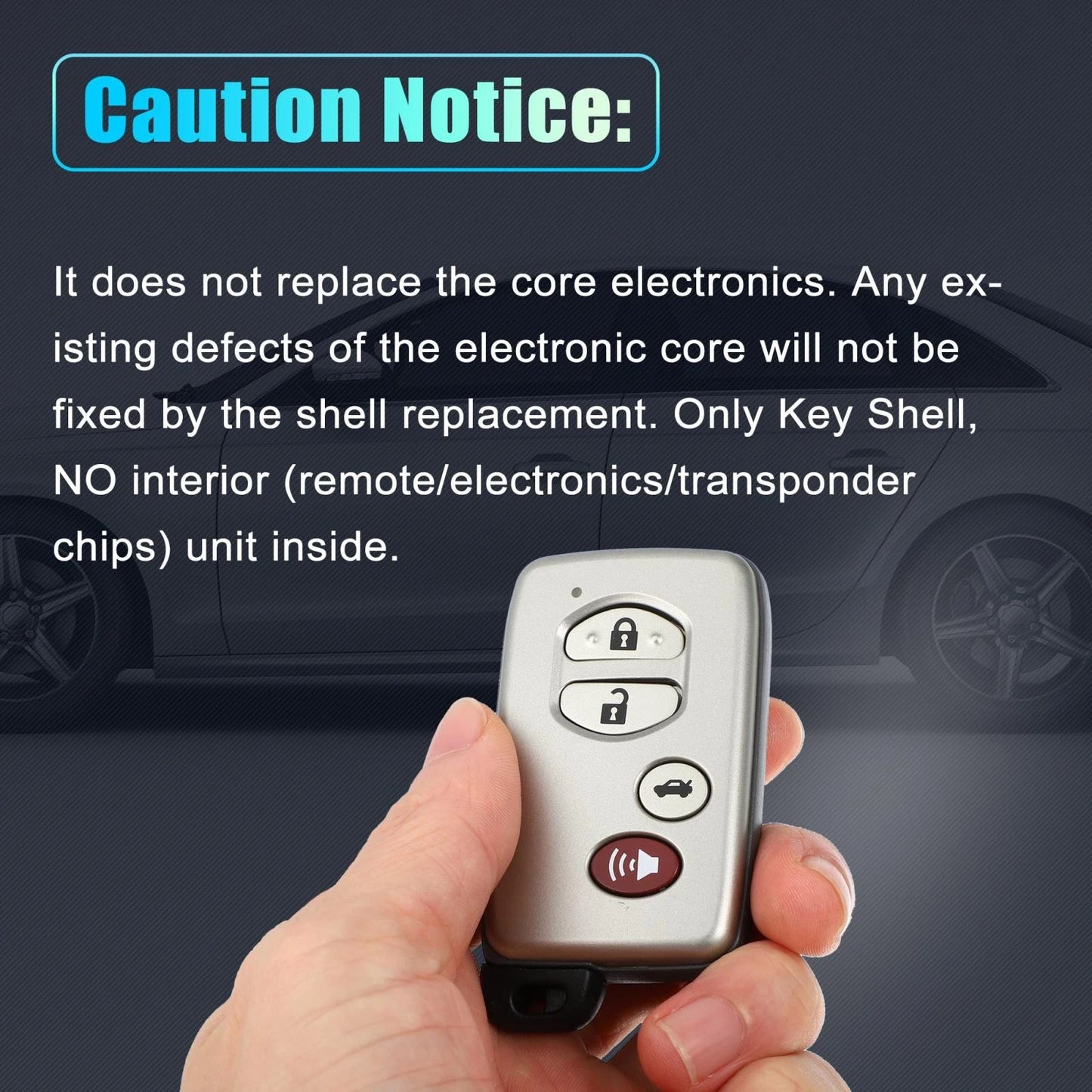 4 Button Key Fob Remote Control Case Shell for Toyota Avalon (2007-2012)