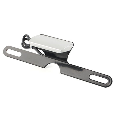 LED Brake Tail Light License Plate Mount Holder for Motorcycle Silver