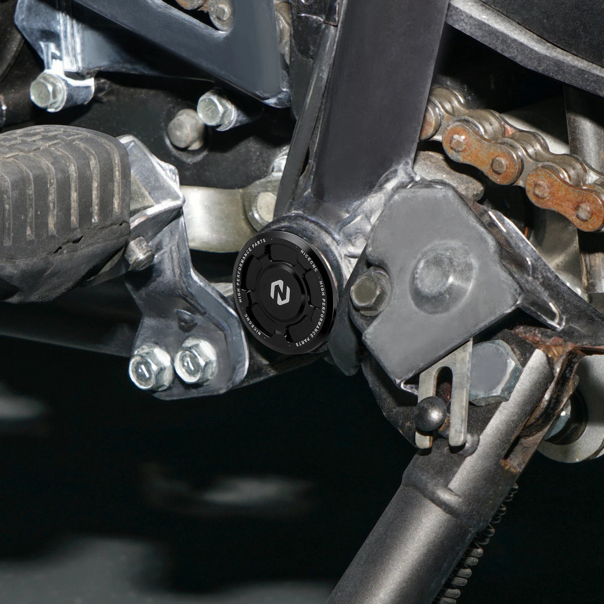 CNC Aluminum Swing Arm Caps for Kawasaki KLR650 (1987-2024)