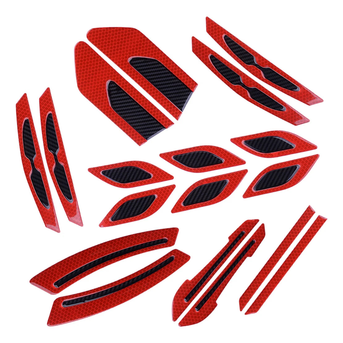 18 Pcs Car Reflective Warning Strip Tape Bumper Decor for Safety