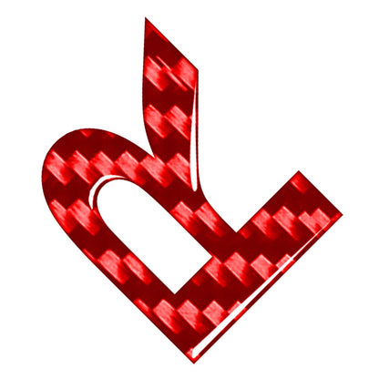 Carbon Red Letter Decals Stickers for Car Badge Emblem - Window Door Wall