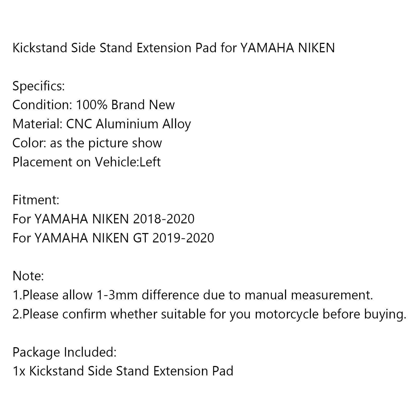 Side Stand Plate for Yamaha Niken/GT (2019-2020)