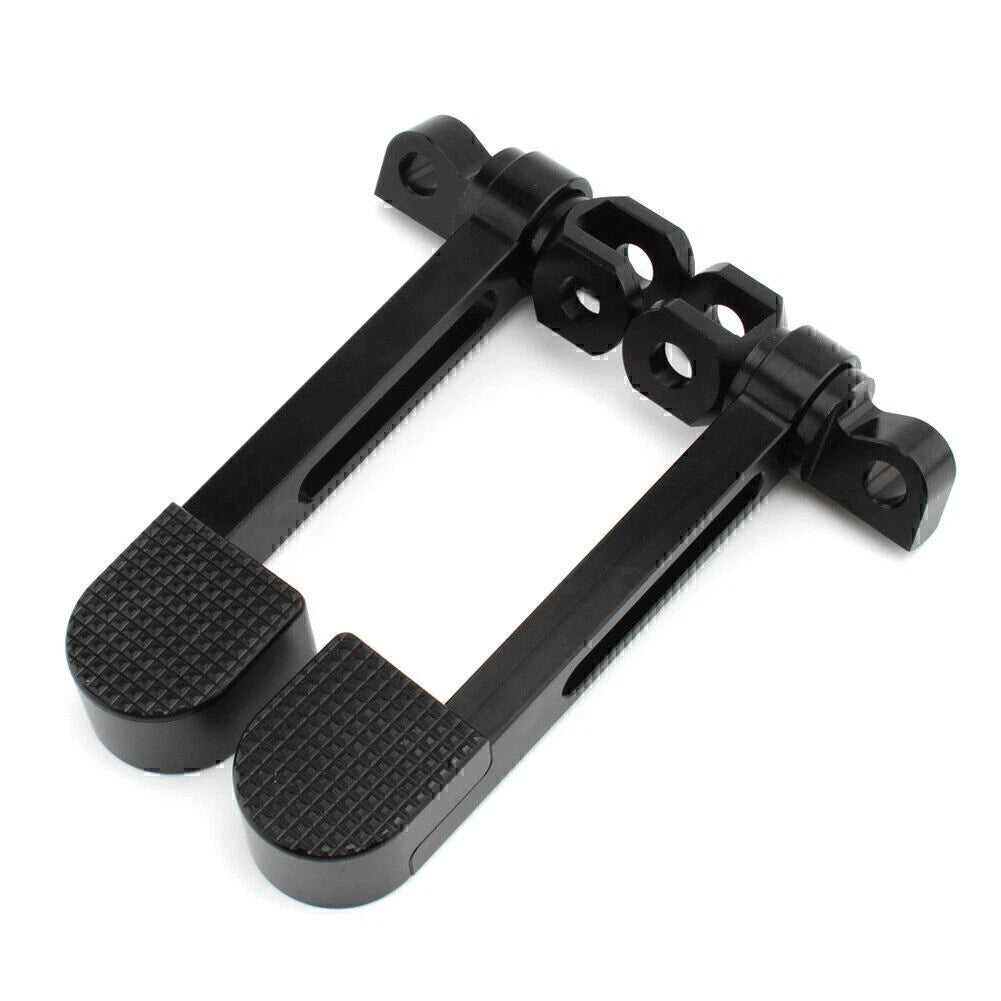 Black Stirrup Heel Foot Rest Pegs for Harley Sportster XL 883 1200 Softail FXWG