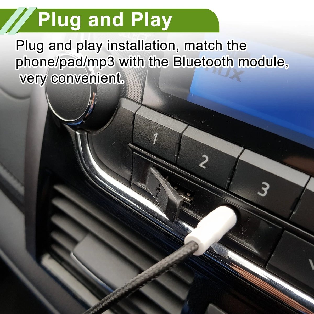 Stereo Radio Bluetooth AUX Adapter Cable for Honda Goldwing GL1800 (2001-2010)