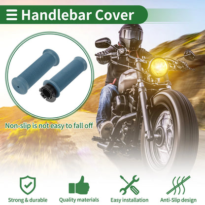7/8" 22mm Handlebar Grips TPU Gray Blue for Motorcycle