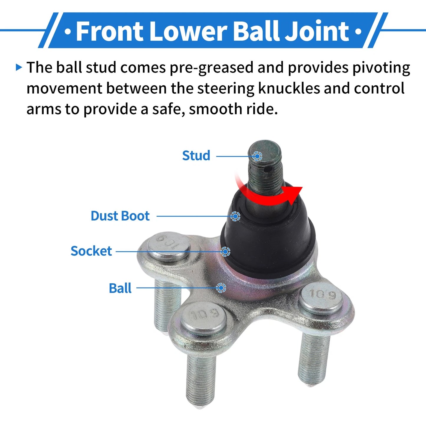 Front Lower Ball Joints for Honda Accord (2018-2024)
