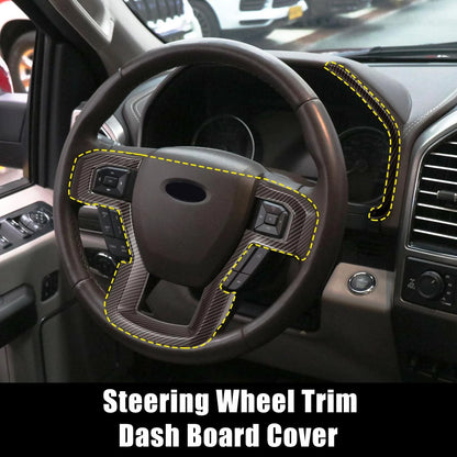 4 Pcs Dashboard Steering Wheel Trims for Ford F-150 (2015-2019)