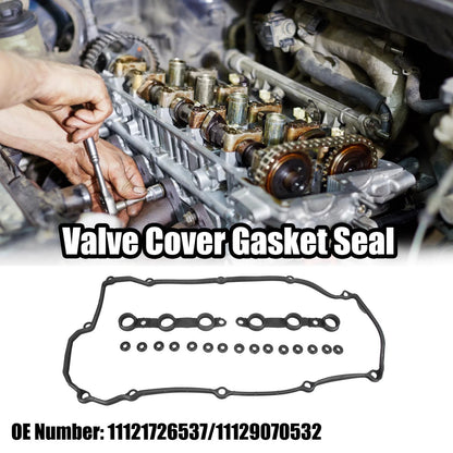 Black Valve Cover Gasket Seal Set for BMW E36 E38 E39 320i 520i (1992-2003)