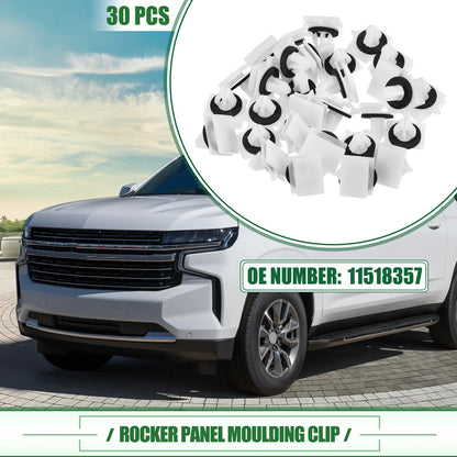 30 Pcs Rocker Panel Clips for Chevrolet Avalanche White (2007-2013)