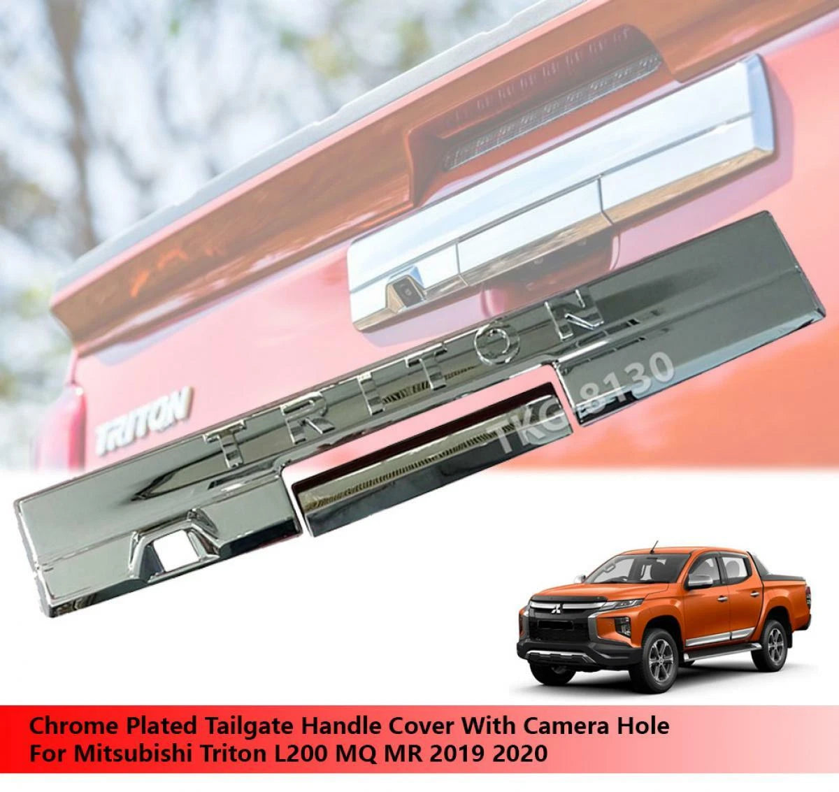 Chrome Tailgate Handle Cover for Mitsubishi L200 Triton (2019-2020)