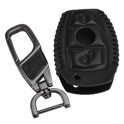 Black PU Leather Key Fob Cover for Benz A B C E G R Class CLS GL