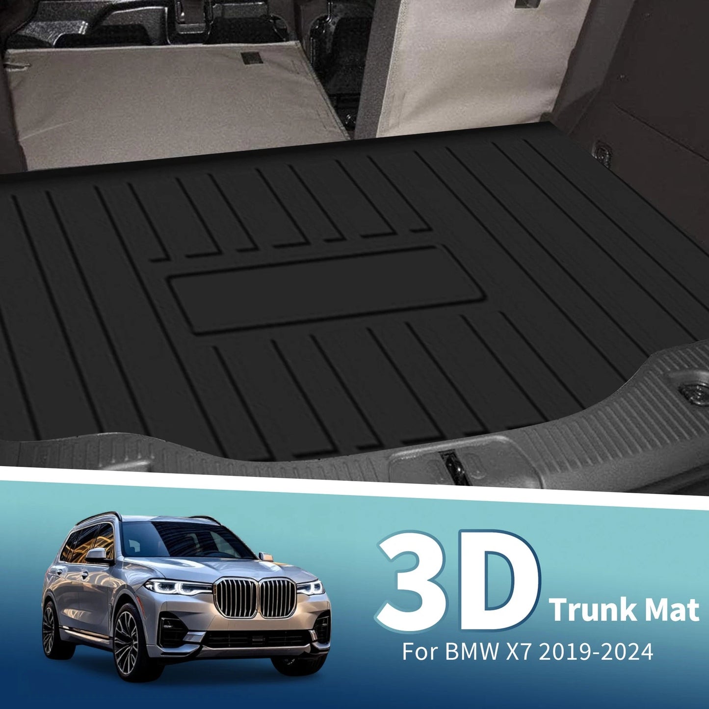 Flat Face Cargo Liner Rear Trunk Mat for BMW X7 (2019-2025) 1 Pc