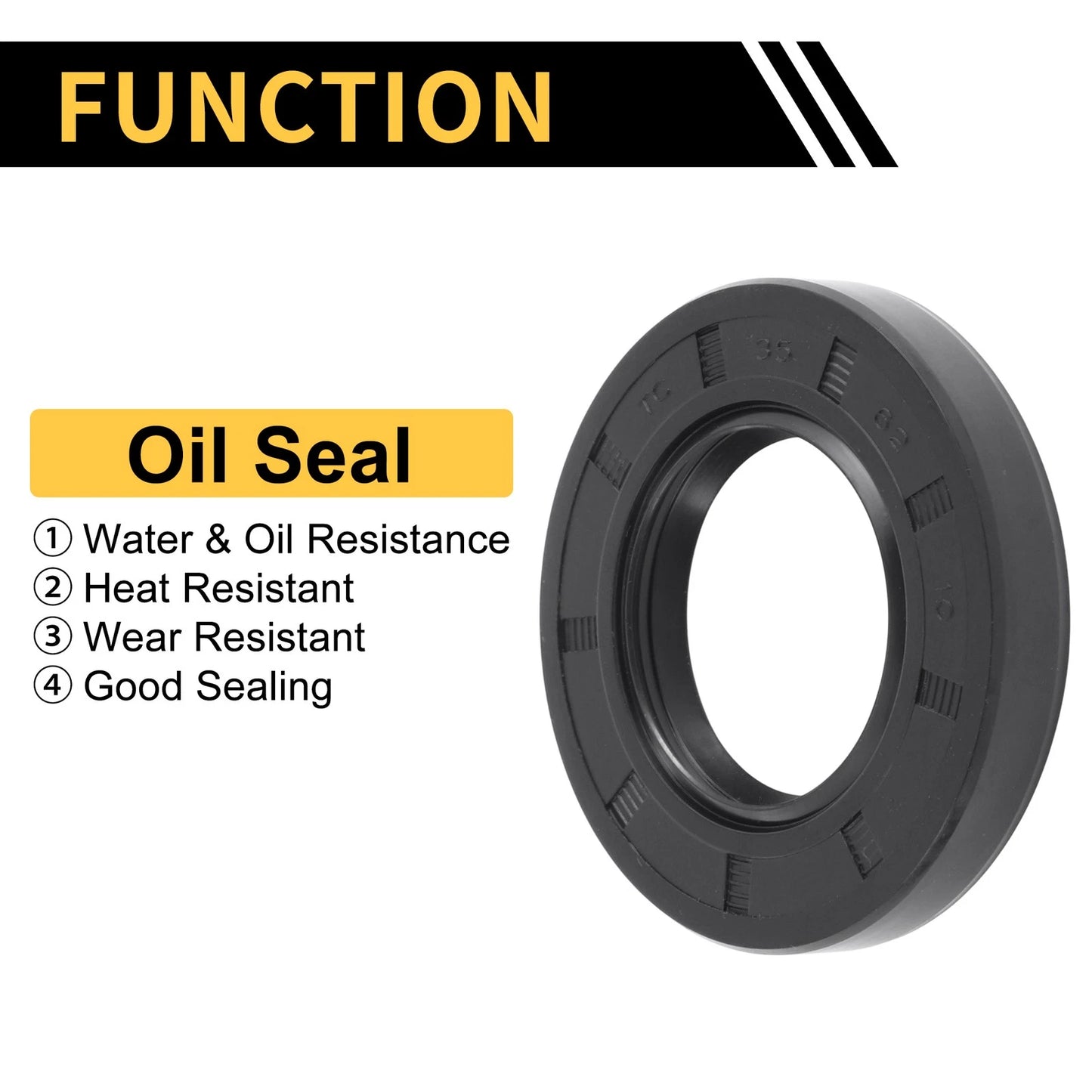 Oil Seal NBR Rubber 5 x 35x62x10mm Black