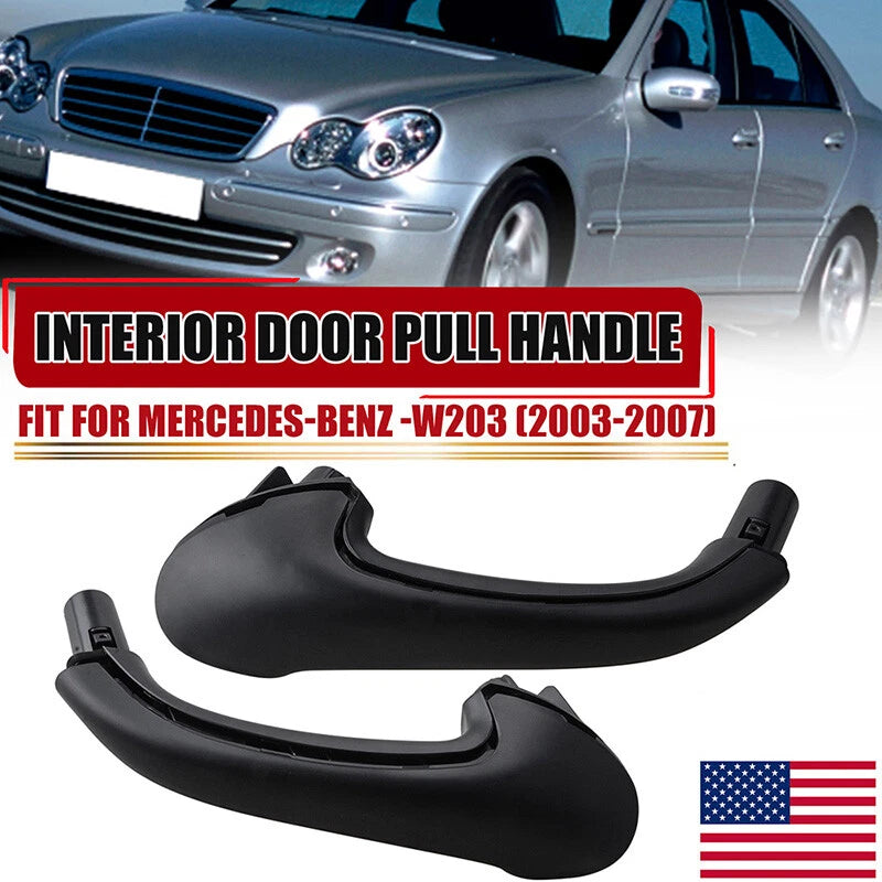 Black Interior Door Pull Handles for Mercedes-Benz W203 C-Class (2001-2007)