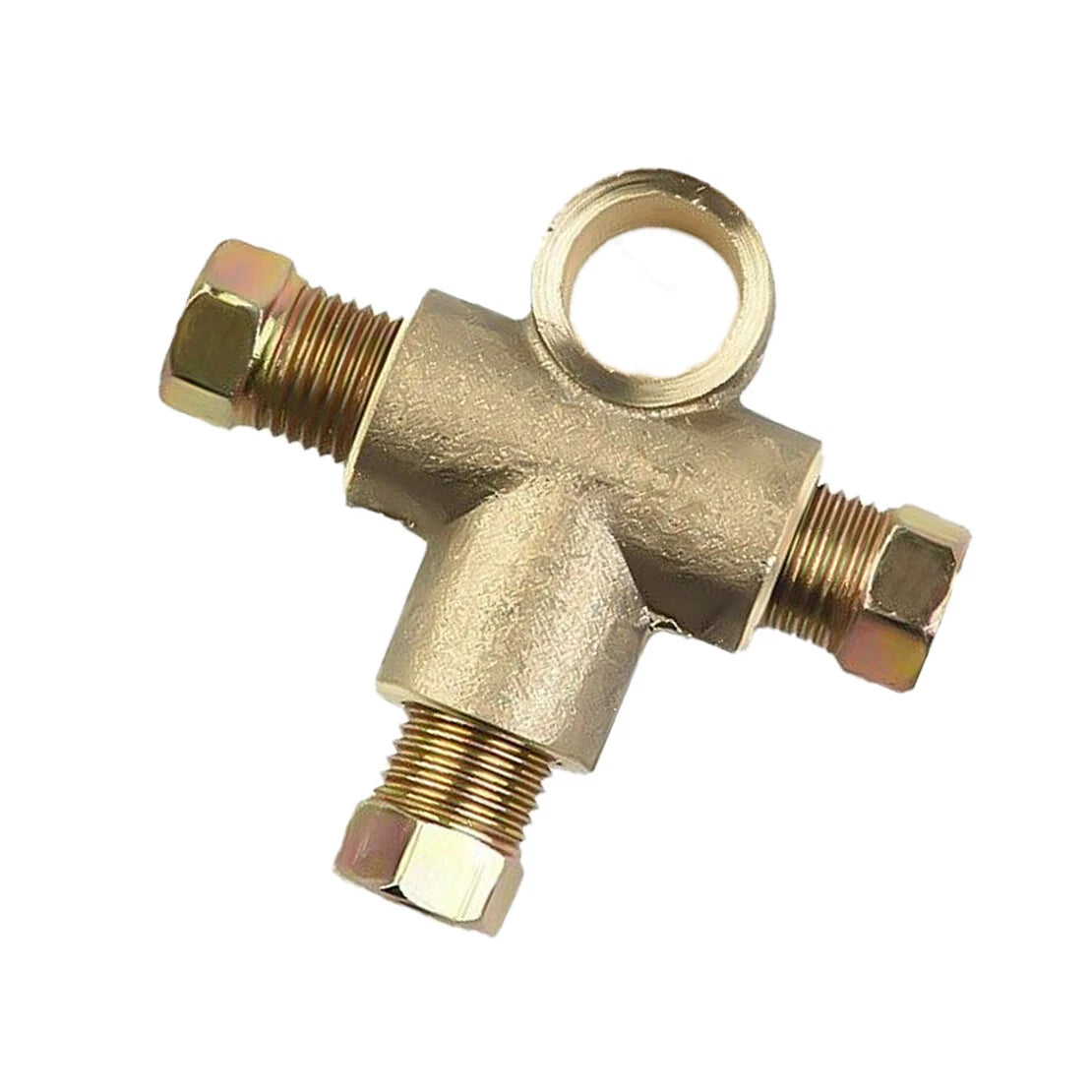 3 Way Brake T Piece Tee with 3 Male Nuts for Metric M10 Pipe Fitting