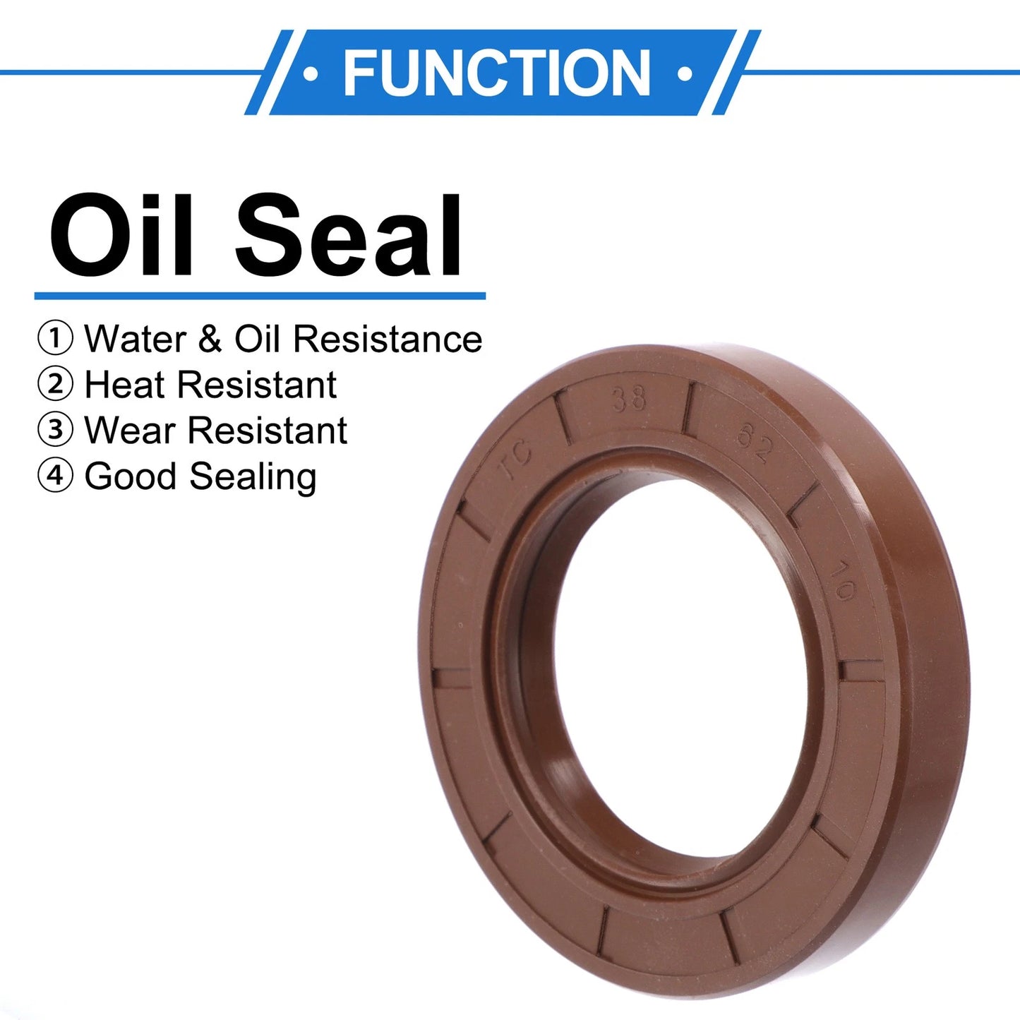 Oil Seal 2 x 38x62x10mm Seal Ring Rotary Shaft Seal FKM Rubber