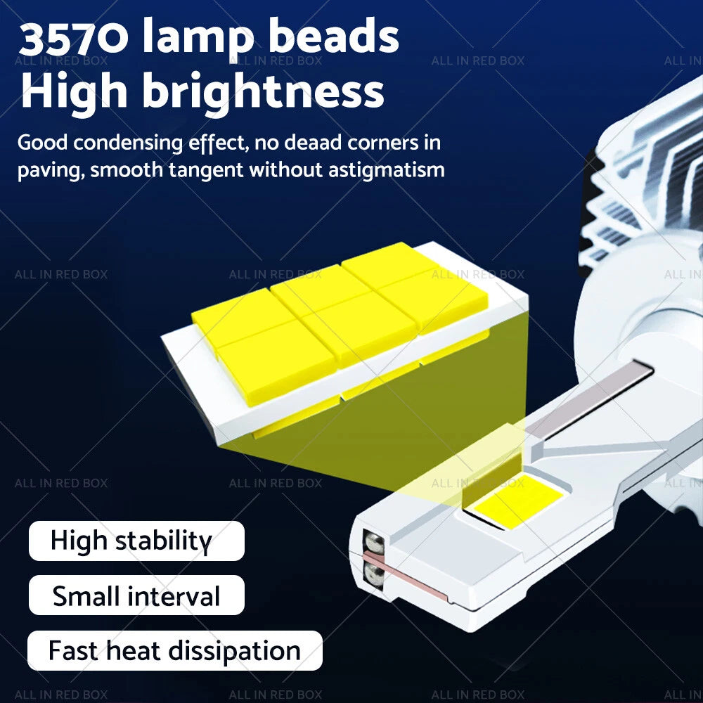 Pair of D2S LED Headlight Bulbs 6000K White for Car (90W)