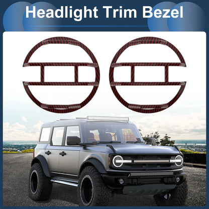 Front Left & Right Headlight Trim Bezels for Ford Bronco (2021-2024)