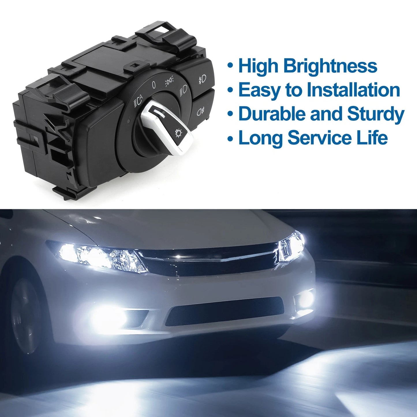 Headlight Switch for BMW 325i 335i 2008-2011 (2 x Plastic Black)