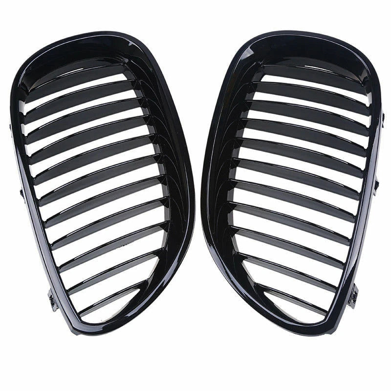 Gloss Black Front Kidney Grille for 2003-2010 BMW E60 525i 530i (2003-2010)