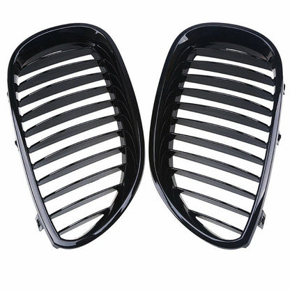Gloss Black Front Kidney Grille for 2003-2010 BMW E60 525i 530i (2003-2010)