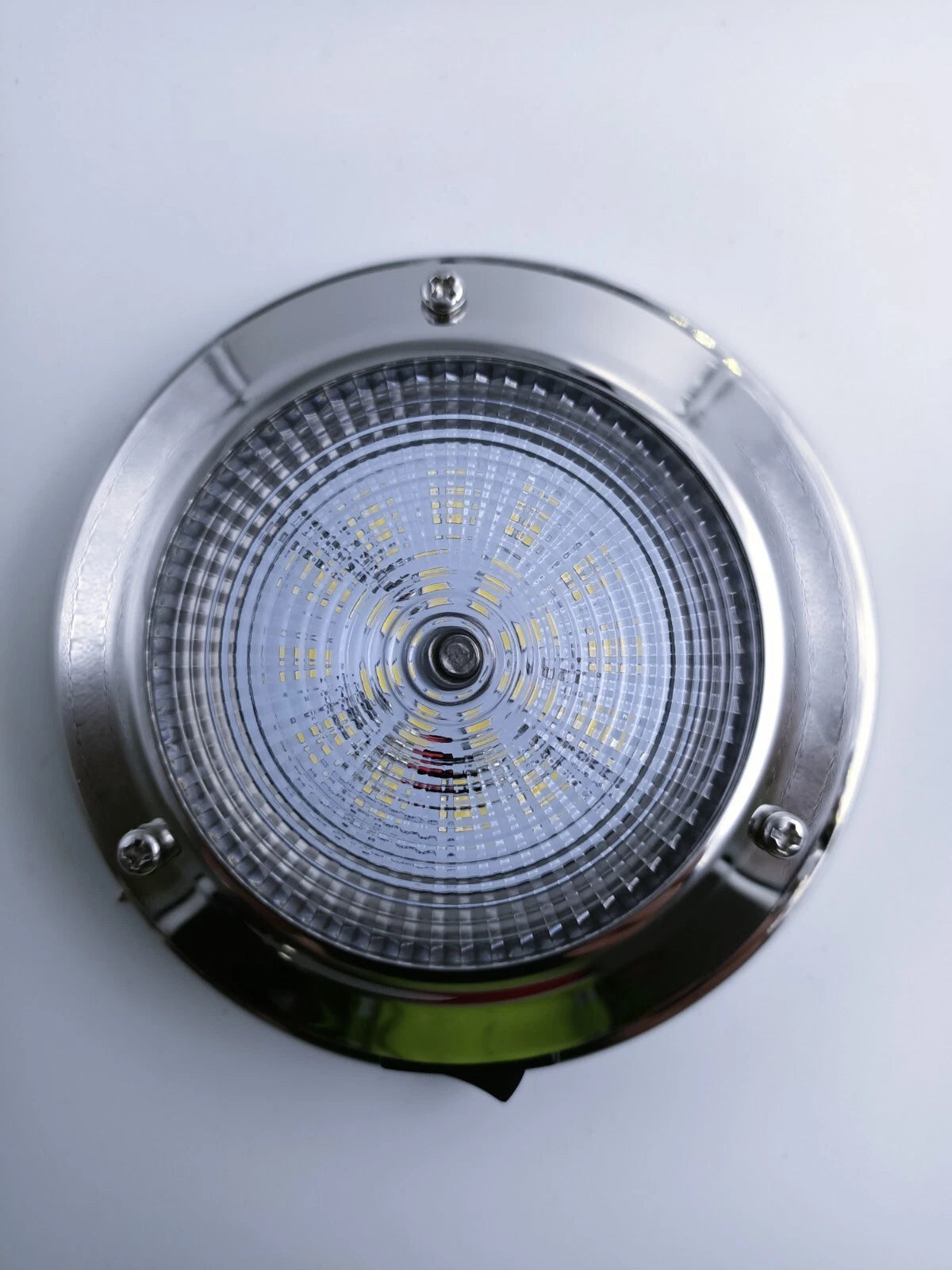12V LED Dome Light Stainless Steel for Caravan/Boat 110mm Diameter