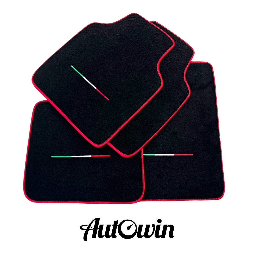 Black Floor Mats for Ferrari Purosangue (2023) - AutoWin Brand with Red Trim