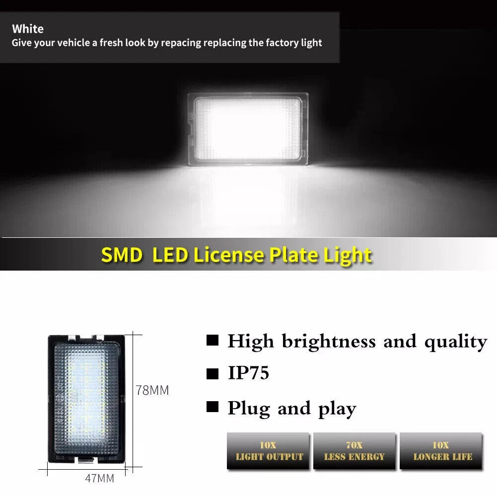 White LED License Plate Lights for Range Rover Sport Discovery L320 LR2 LR3 LR4