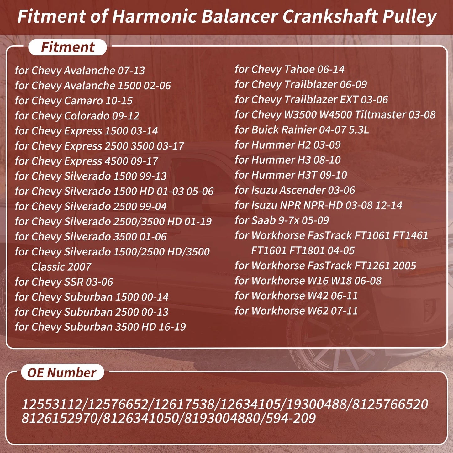 Harmonic Balancer Crankshaft Pulley for Chevy Buick Hummer