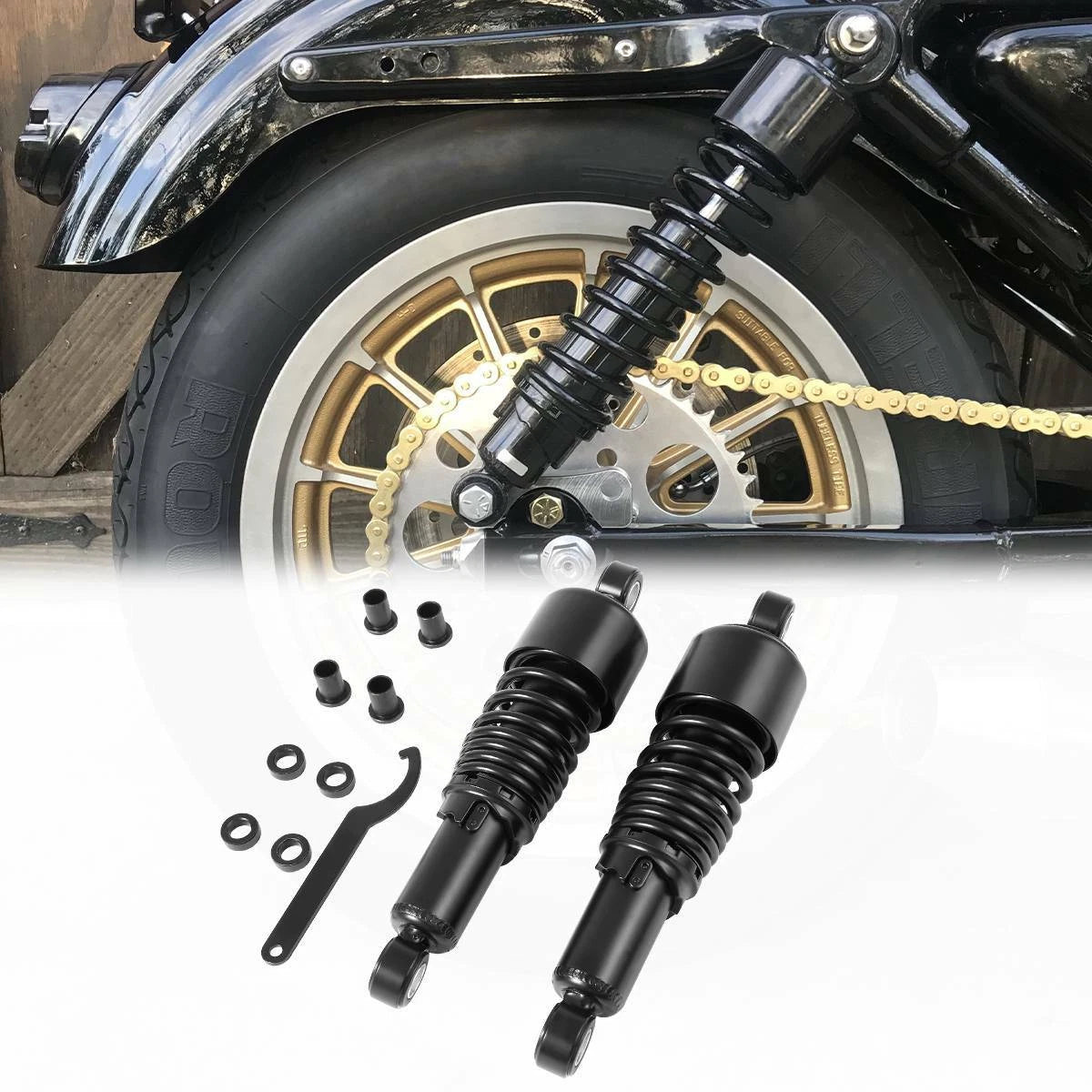 Rear Shocks 10.5in 267mm for Harley Sportster XL Forty-Eight 883 1200