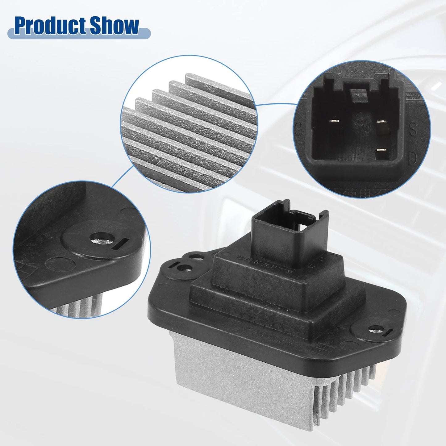 Blower Motor Resistor for Mazda 6 (2006-2007) Black Silver Tone