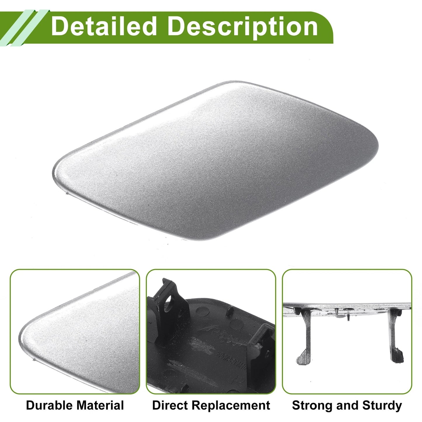 Right Washer Nozzle Cover Cap Silvertone for Porsche Cayenne