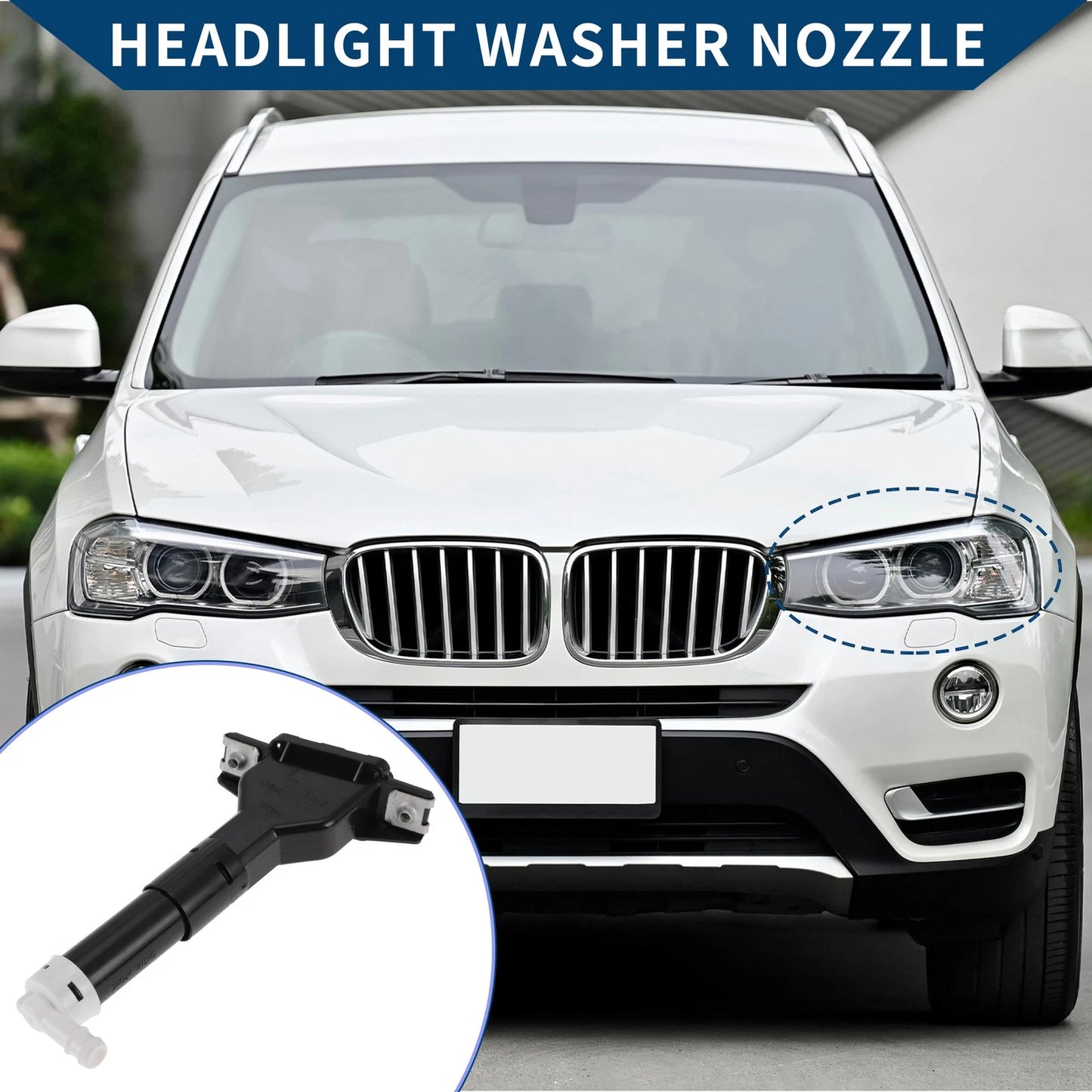 Headlight Washer Nozzle for Honda Civic (2005-2011) 1pc Black