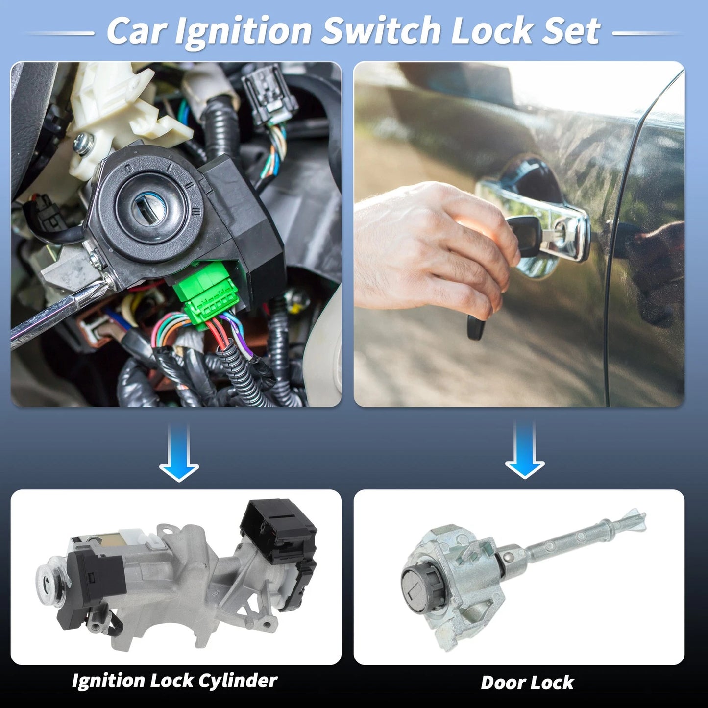Ignition Lock Cylinder Door Lock for Honda Civic (2012-2015) Set