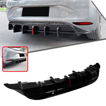 Gloss Black Rear Bumper Diffuser Lip with Lights for VW ID.3 (2019-2022)