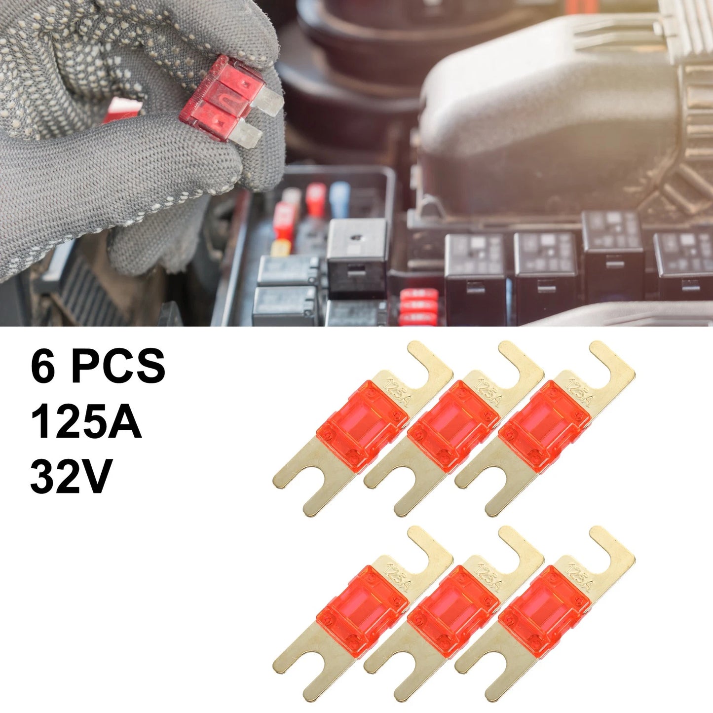 6pcs 125A AFS Mini ANL Fuse for Cars Trucks Motorcycles Boats