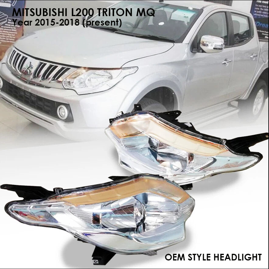 PAIR HEADLIGHTS LAMP for MITSUBISHI TRITON L200 (2015-2019)