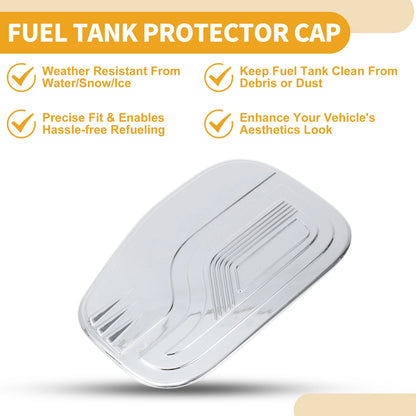 Fuel Tank Door Cap for Ford Ranger 2023-2025 Gas Tank Flap Chrome Silver Tone