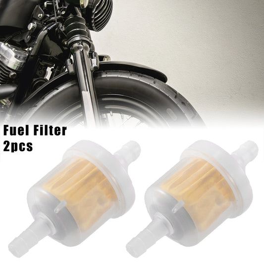 2 x Clear Yellow Motorcycle Fuel Line Filter with Magnet for Motorcycle