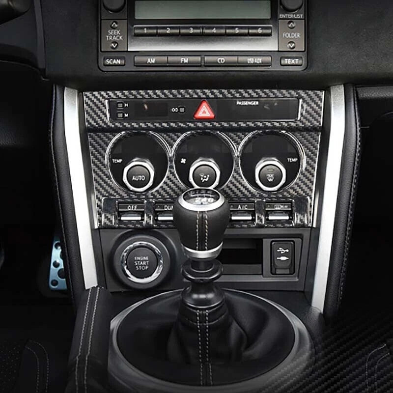 100% Carbon Fiber Center Console AC Panel Trim for Toyota GT86 Subaru BRZ 13-20