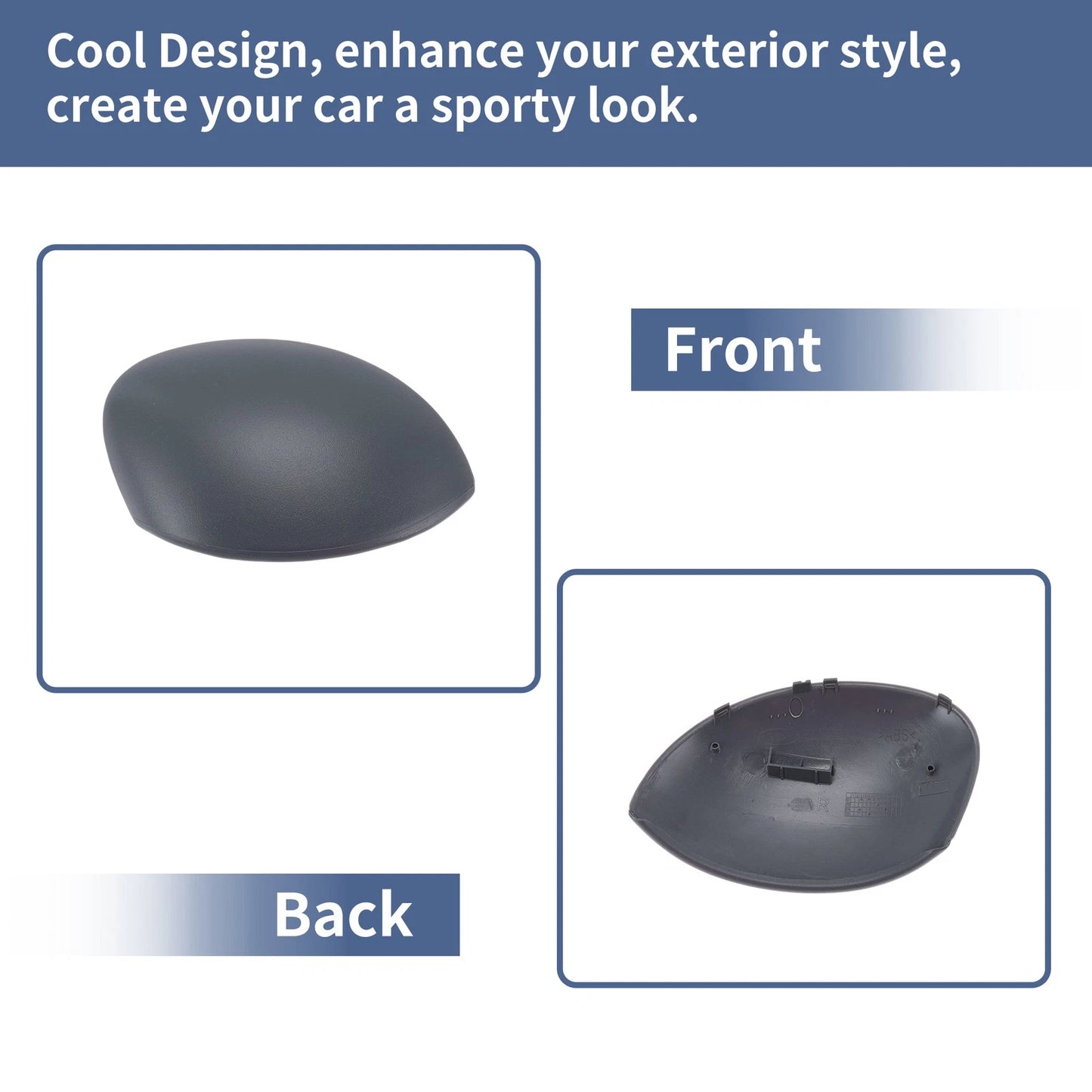 Right Passenger Side Mirror Cover Cap Grey for CITROEN C2 (2003-2009)