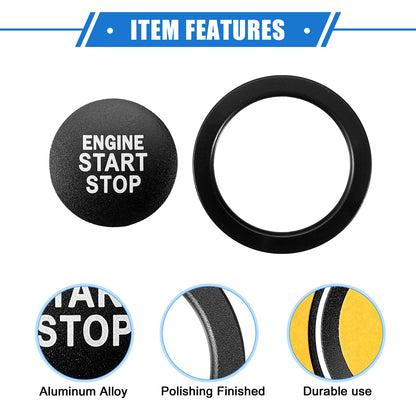 Engine Start Stop Button Cover for Toyota Highlander (2020-2022) Black