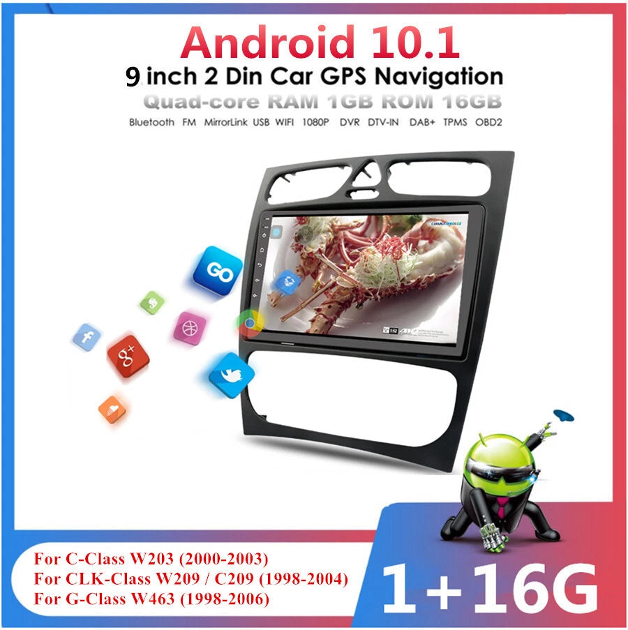 9" Car Stereo Radio GPS Navigation FM BT for Mercedes-Benz W203 W209 W463 (2000-2010)