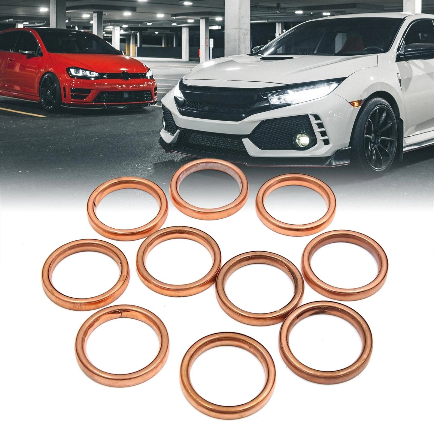 10 x Metal Motorcycle Exhaust Pipe Muffler Gaskets for Honda GY6-125 ATV