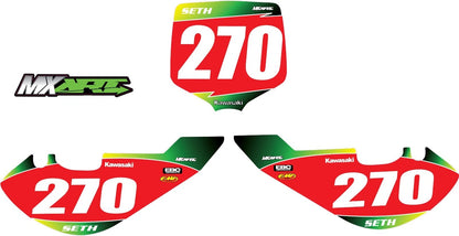 Custom Number Plate Graphics for Kawasaki KX 65 (2006-2024) Sunrise Style