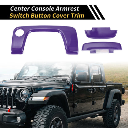 Console Armrest Switch Button Cover for Jeep Wrangler JL JLU (2018-2024) Purple