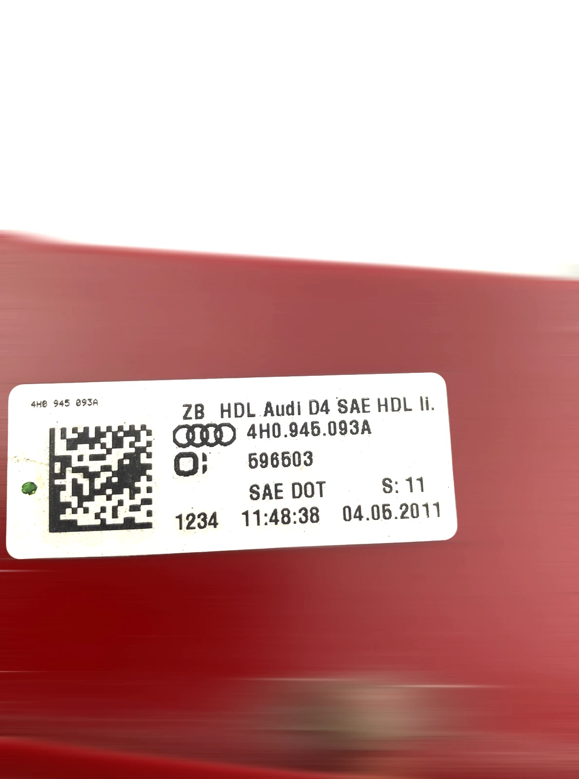 Audi A8 D4 Left Rear Taillight Trunk Light Genuine OEM (2011-2017)