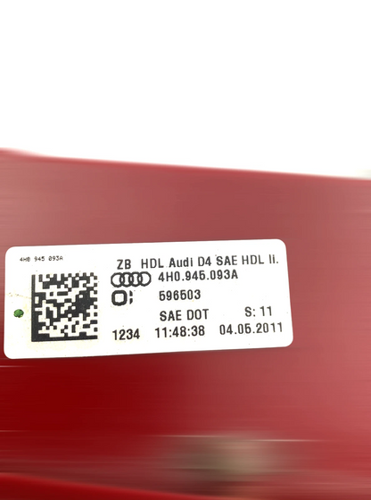 Audi A8 D4 Left Rear Taillight Trunk Light Genuine OEM (2011-2017)
