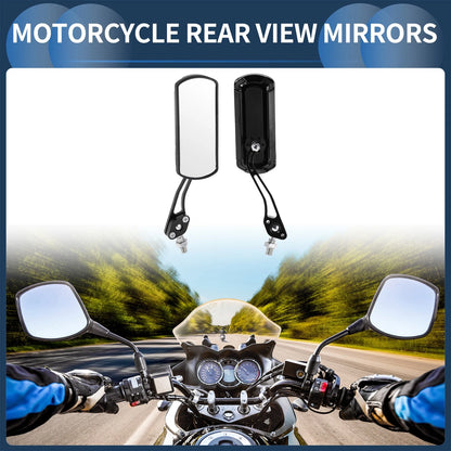 M8/M10 Side Rear View Mirrors Black Aluminum Alloy for Motorcycles